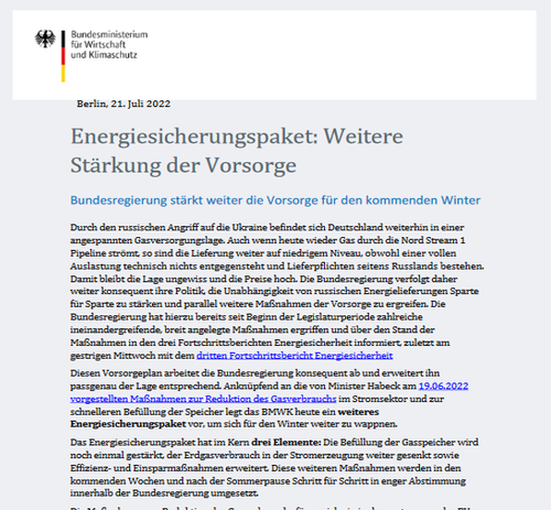 Titelbild zum News-Artikel: Energiesicherungspaket