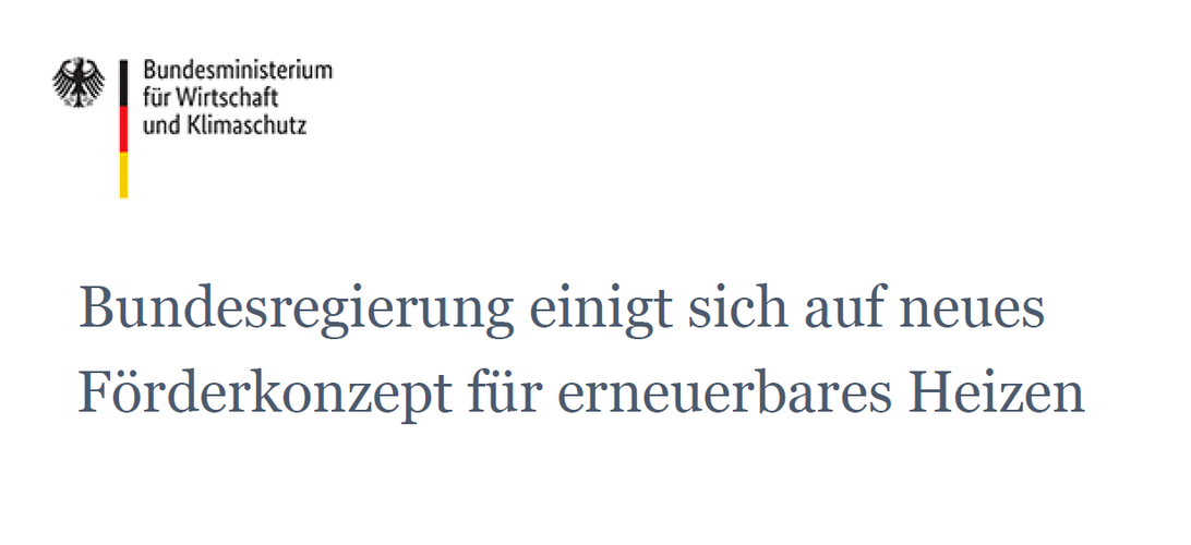 Titelbild zum News-Artikel Bundesregierung einigt sich auf neues Förderkonzept für erneuerbares Heizen